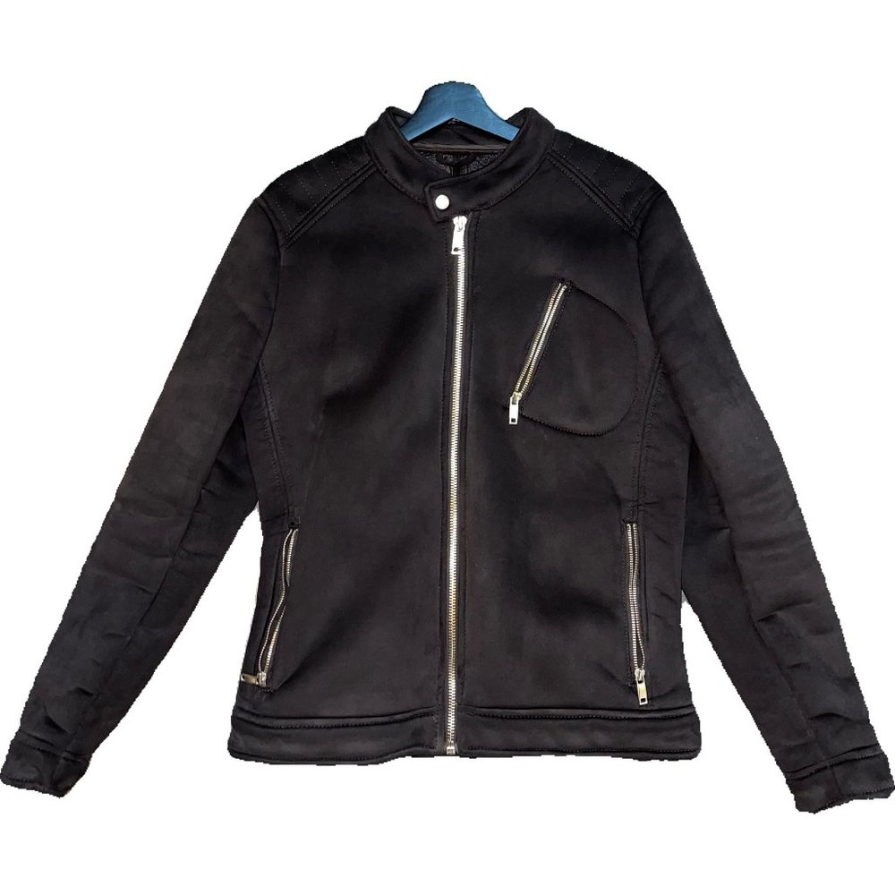 Zara Brown Suede and Wool Winter Jacket